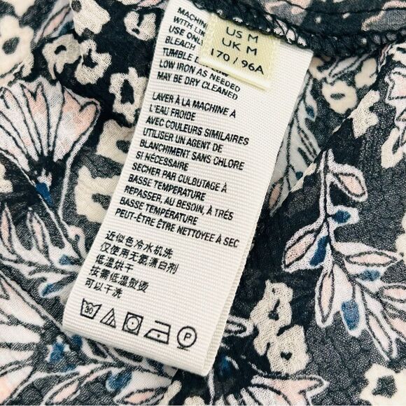 Free People Dani Button Down Top in Black Combo size medium - Picture 8 of 9